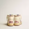 Sky-Star en nailon beige y napa con estrella de ante granate Sky-Star en nailon beige y napa con estrella de ante granate