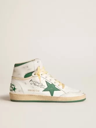 Sky-Star en piel blanca con estrella de piel verde.