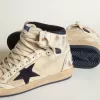 Sky-Star para hombre en nailon y piel de color crema con estrella de ante azul Sky-Star para hombre en nailon y piel de color crema con estrella de ante azul