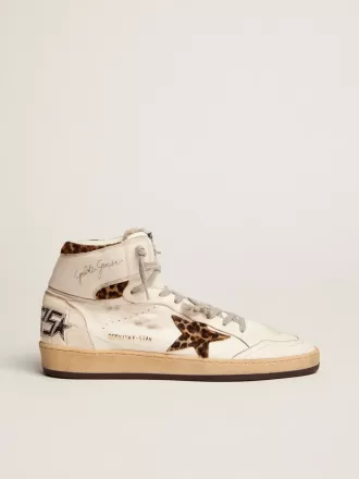 Sky-Star para mujer con firma e inserciones de piel de potro con estampado de leopardo