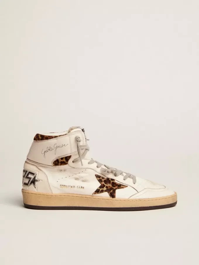 Sky-Star para mujer con firma e inserciones de piel de potro con estampado de leopardo Sky-Star para mujer con firma e inserciones de piel de potro con estampado de leopardo