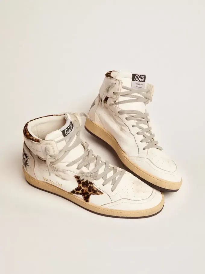 Sky-Star para mujer con firma e inserciones de piel de potro con estampado de leopardo Sky-Star para mujer con firma e inserciones de piel de potro con estampado de leopardo