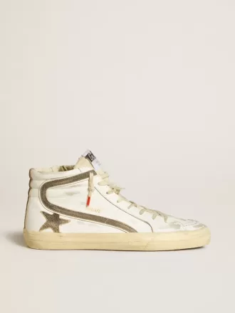 Slide LAB para hombre en piel blanca con estrella y flash en ante marrón