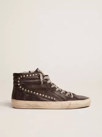 Slide negro con tachuelas para hombre