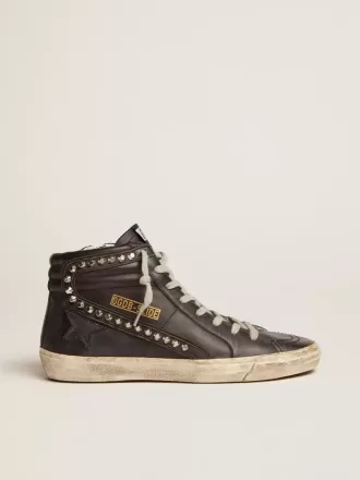 Slide negro con tachuelas para mujer