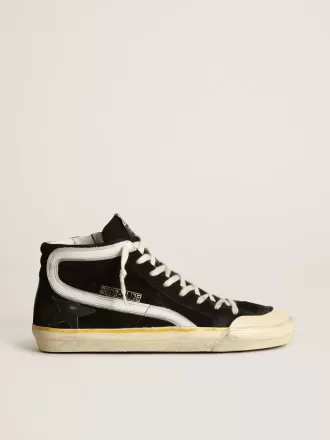 Slide Penstar para hombre en ante negro con estrella negra y destello blanco