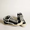 Slide Penstar para hombre en ante negro con estrella negra y destello blanco Slide Penstar para hombre en ante negro con estrella negra y destello blanco