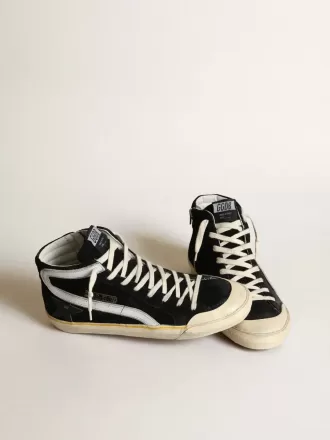 Slide Penstar para hombre en ante negro con estrella negra y destello blanco