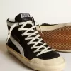 Slide Penstar para hombre en ante negro con estrella negra y destello blanco Slide Penstar para hombre en ante negro con estrella negra y destello blanco