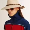 Sombrero fedora color pergamino con banda de cuero
