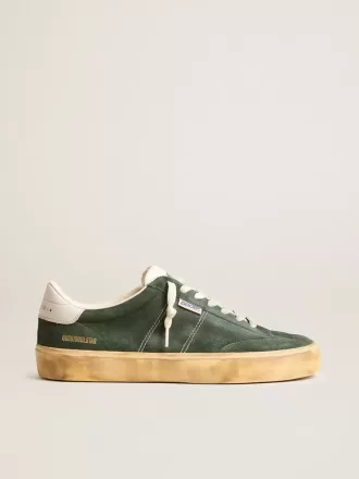 Soul Star en ante verde con lengüeta del talón en piel blanco lechoso