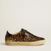 Soul Star en piel de potro con estampado de leopardo, con lengüeta e inserciones en el talón de piel napa negra