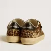 Soul Star en piel de potro con estampado de leopardo, con lengüeta e inserciones en el talón de piel napa negra