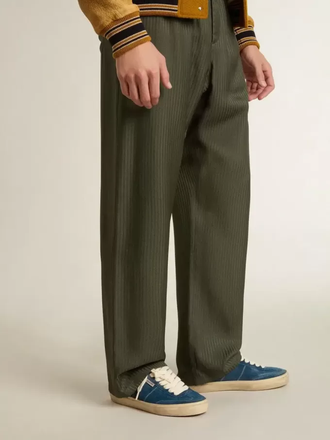 Soul Star para hombre en ante azul con lengüeta de cuero blanco en el talón
