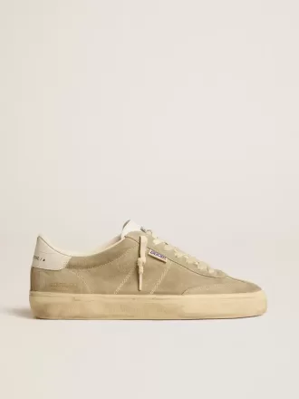 Soul Star para hombre en ante gris paloma con lengüeta y talón de cuero blanco
