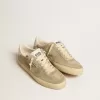Soul Star para hombre en ante gris paloma con lengüeta y talón de cuero blanco