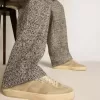 Soul Star para hombre en ante gris paloma con lengüeta y talón de cuero blanco