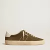Soul Star para hombre en ante verde con lengüeta y talón de cuero blanco Soul Star para hombre en ante verde con lengüeta y talón de cuero blanco