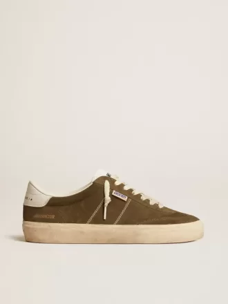 Soul Star para hombre en ante verde con lengüeta y talón de cuero blanco
