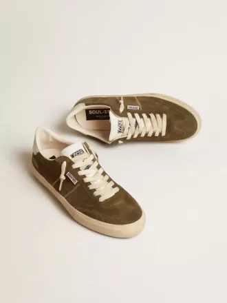 Soul Star para hombre en ante verde con lengüeta y talón de cuero blanco