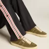 Soul Star para hombre en ante verde con lengüeta y talón de cuero blanco Soul Star para hombre en ante verde con lengüeta y talón de cuero blanco