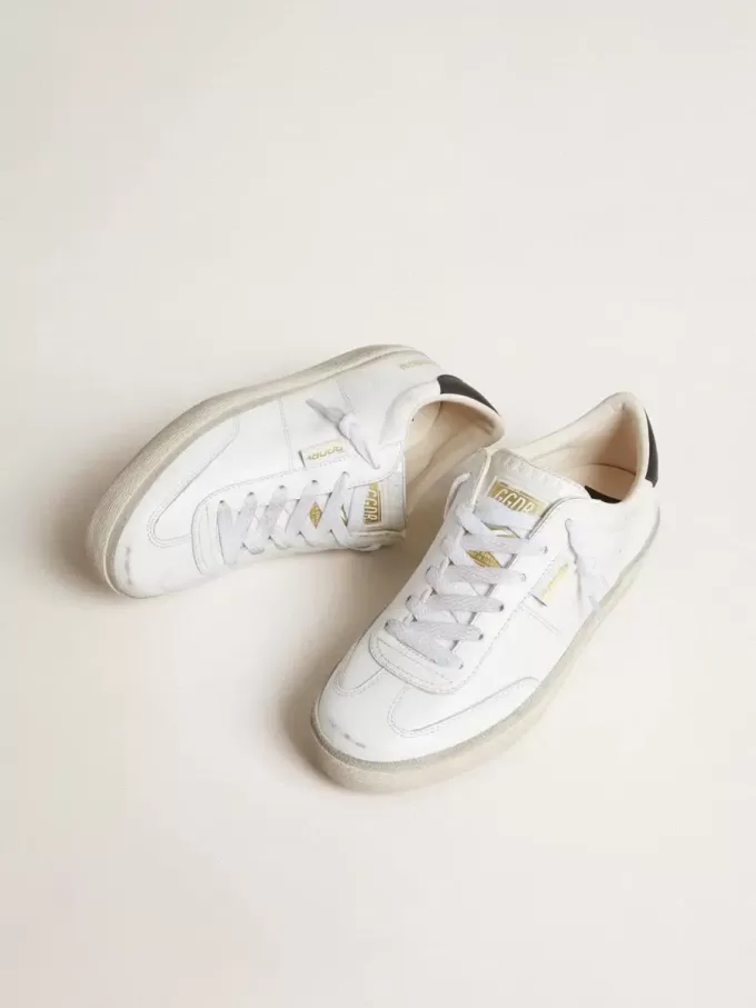 Soul Star para hombre en piel blanca con lengüeta trasera en piel negra Soul Star para hombre en piel blanca con lengüeta trasera en piel negra