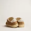 Soul Star para mujer en ante color camel con lengüeta y talón de cuero blanco