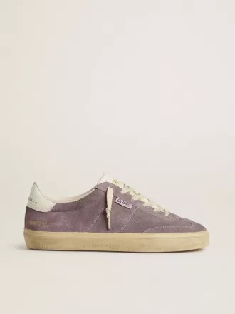 Soul Star para mujer en ante lila con lengüeta del talón en piel blanca