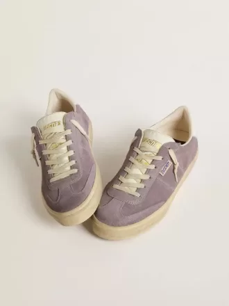 Soul Star para mujer en ante lila con lengüeta del talón en piel blanca
