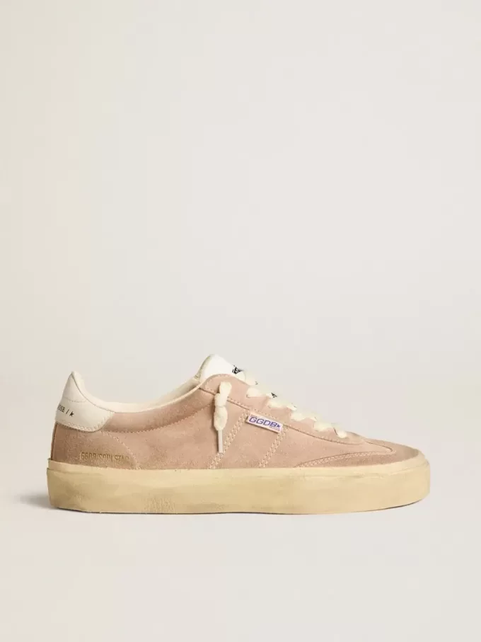 Soul Star para mujer en ante rosa con lengüeta del talón en piel blanco lechoso Soul Star para mujer en ante rosa con lengüeta del talón en piel blanco lechoso
