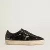 Soul Star para mujer en lentejuelas negras con lengüeta del talón en ante negro Soul Star para mujer en lentejuelas negras con lengüeta del talón en ante negro
