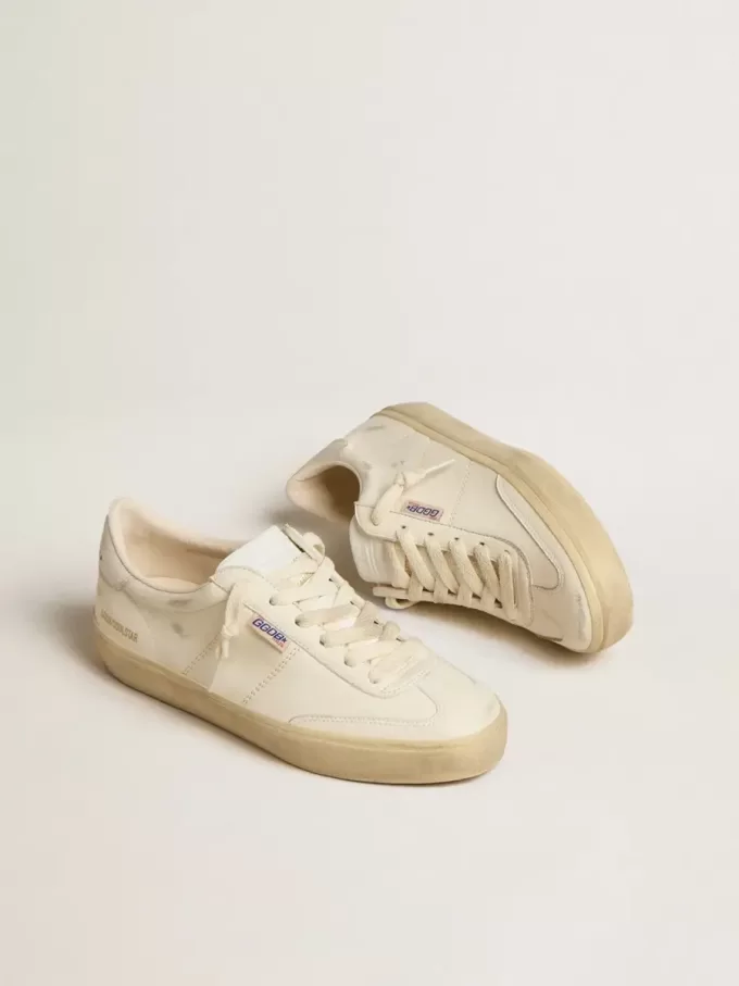 Soul Star para mujer en napa blanca con lengüeta del talón en piel blanca Soul Star para mujer en napa blanca con lengüeta del talón en piel blanca
