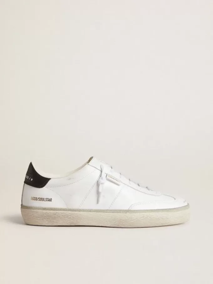 Soul Star para mujer en piel blanca con lengüeta del talón en piel negra Soul Star para mujer en piel blanca con lengüeta del talón en piel negra
