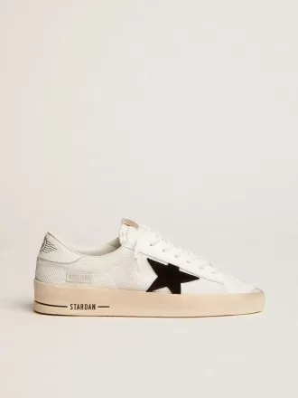 Stardan con inserciones de cuero blanco y malla y estrella de ante negro