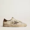Stardan en nubuck y malla con estrella de piel marrón con estampado de lagarto Stardan en nubuck y malla con estrella de piel marrón con estampado de lagarto