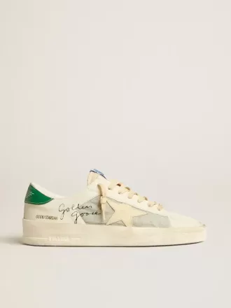 Stardan en piel napa blanca con estrella de piel color crema