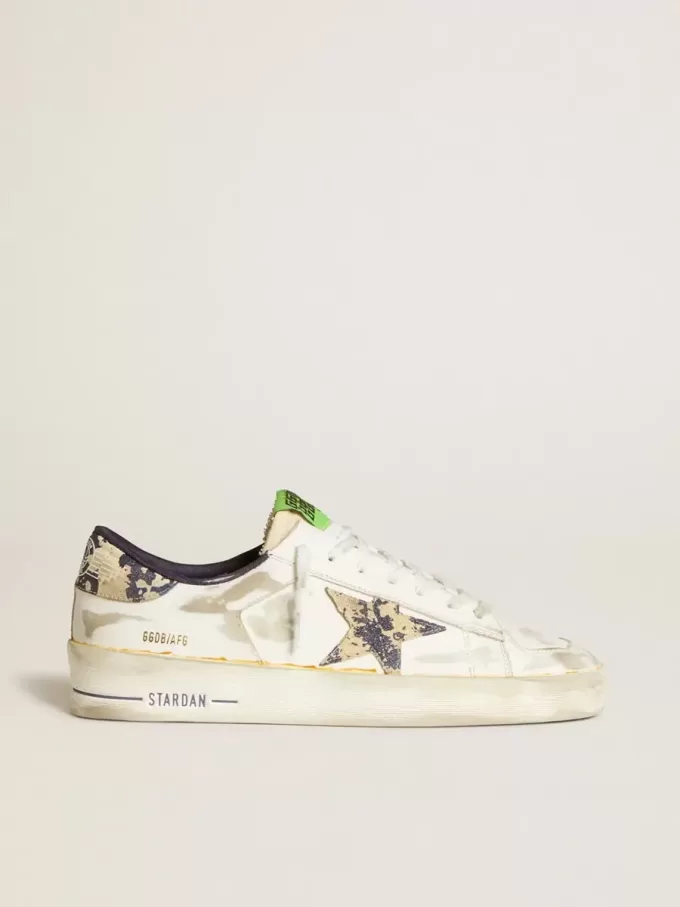 Stardan LAB para hombre en piel blanca con estrella de camuflaje y lengüeta en el talón Stardan LAB para hombre en piel blanca con estrella de camuflaje y lengüeta en el talón