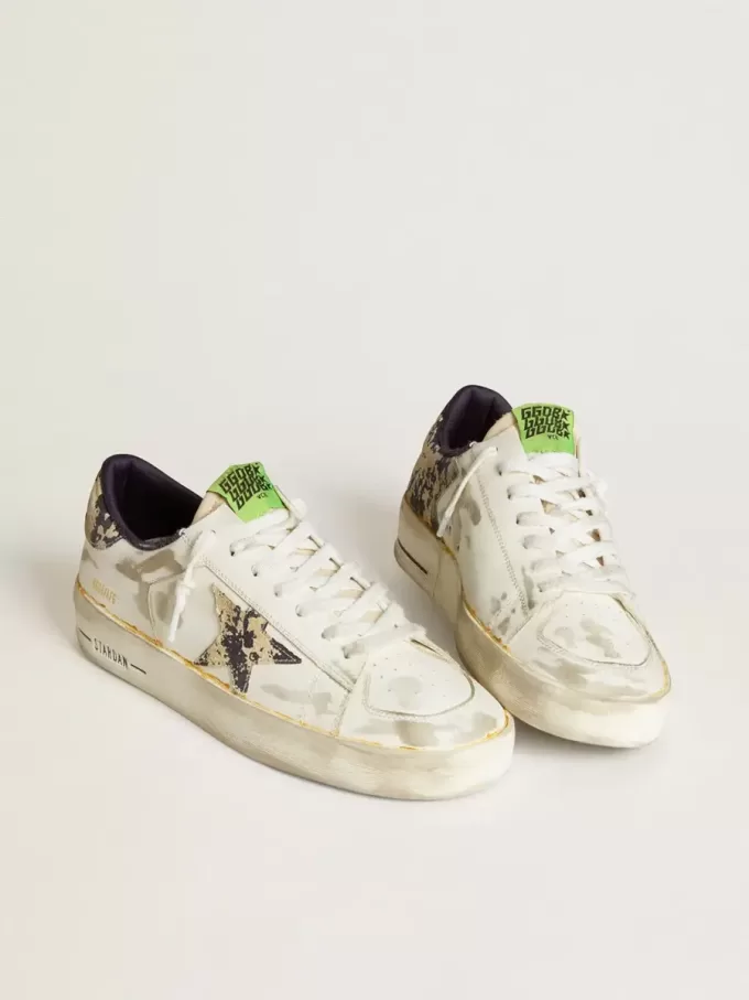 Stardan LAB para hombre en piel blanca con estrella de camuflaje y lengüeta en el talón Stardan LAB para hombre en piel blanca con estrella de camuflaje y lengüeta en el talón