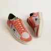 Stardan LTD en ante color coral y malla con estrella de cuero negro
