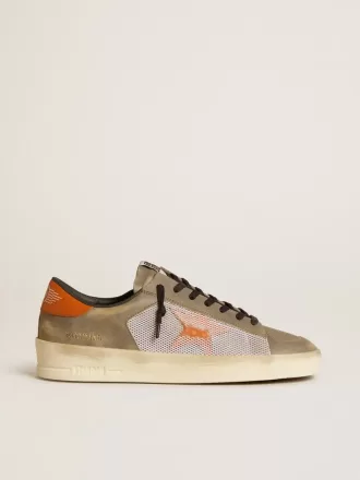 Stardan LTD en piel gris y malla con estrella y lengüeta trasera de piel