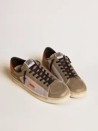 Stardan LTD en piel gris y malla con estrella y lengüeta trasera de piel
