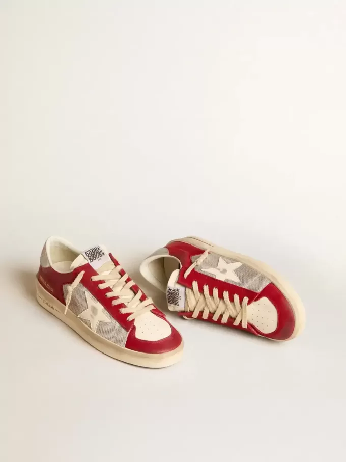 Stardan LTD para hombre en malla y nubuck con estrella de napa y lengüeta de cuero en el talón