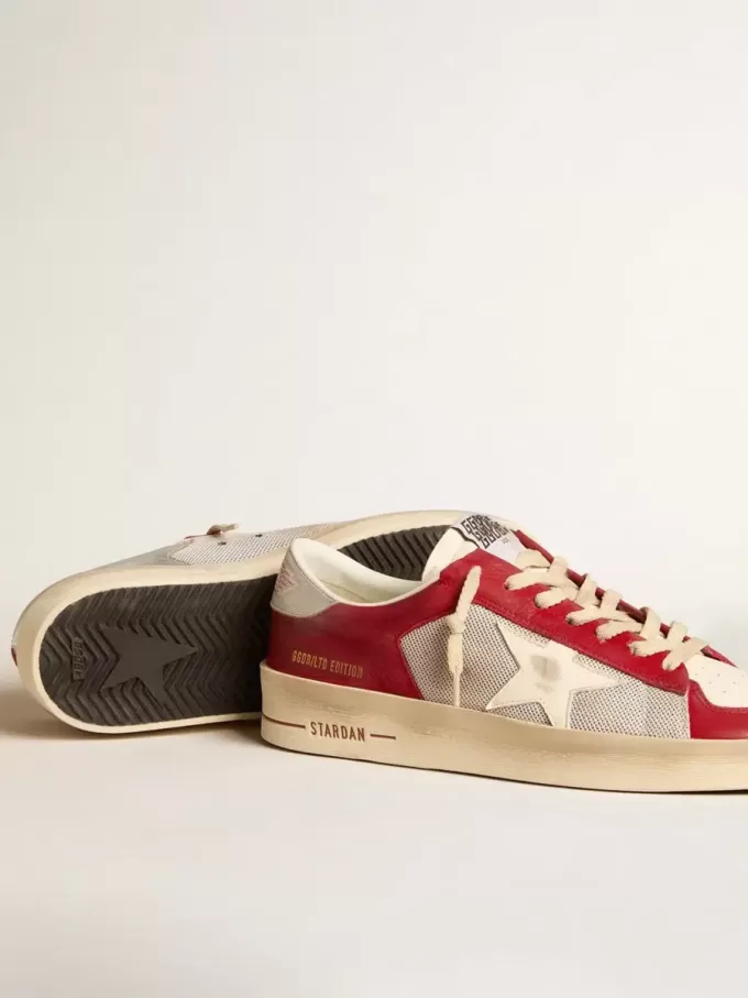 Stardan LTD para hombre en malla y nubuck con estrella de napa y lengüeta de cuero en el talón