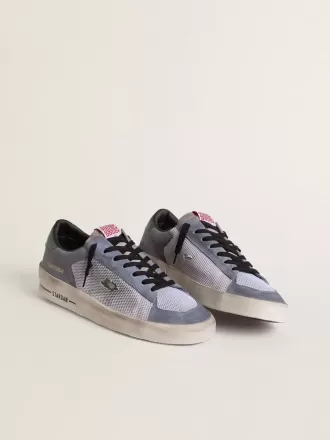 Stardan para hombre en ante azul claro con estrella y lengüeta en el talón de cuero verde