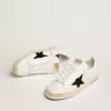 Stardan para hombre en malla blanca con estrella de ante negro
