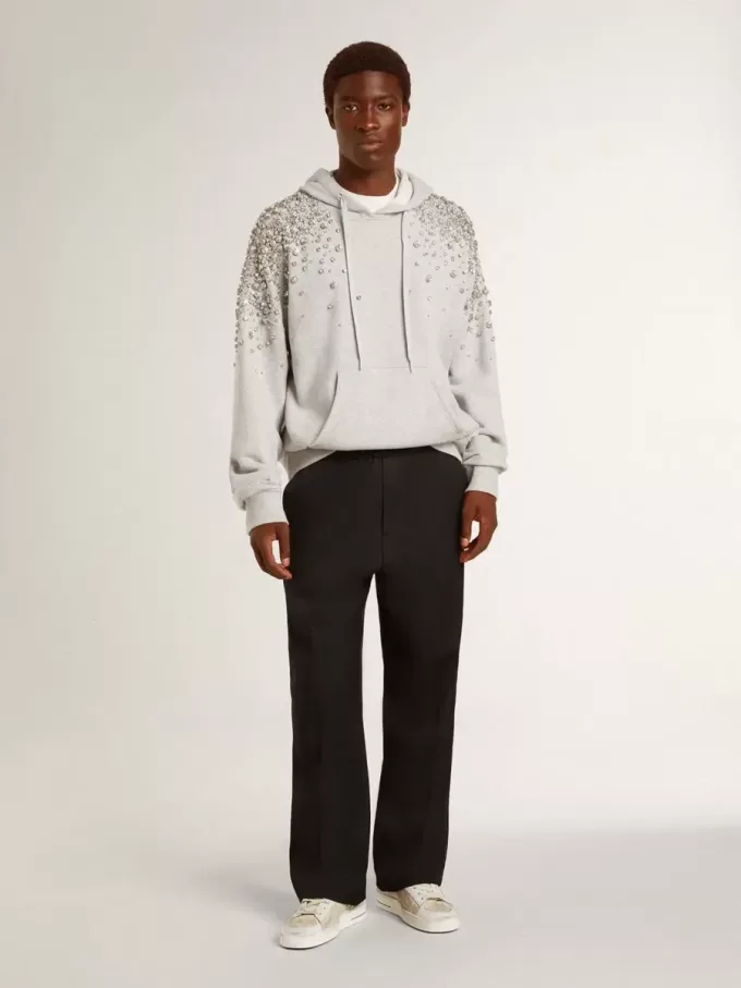 Stardan para hombre en nubuck y piel craquelada con estrella de piel metalizada plateada