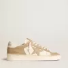 Stardan para hombre en piel blanca y beige con estrella beige y lengüeta trasera blanca