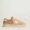 Stardan para mujer en ante rosa viejo con estrella y lengüeta en el talón de cuero blanco Stardan para mujer en ante rosa viejo con estrella y lengüeta en el talón de cuero blanco