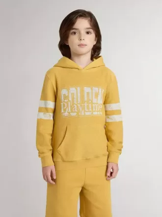 Sudadera amarilla para niños con estampado vintage