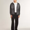 Sudadera antracita con efecto pulverizado y tachuelas Sudadera antracita con efecto pulverizado y tachuelas